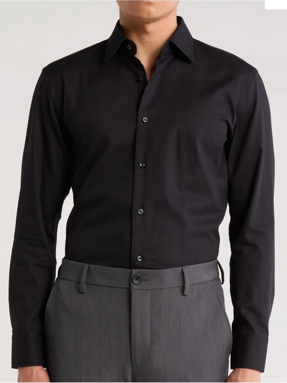 BOSS Men's Black Long-Sleeve Dress Shirt